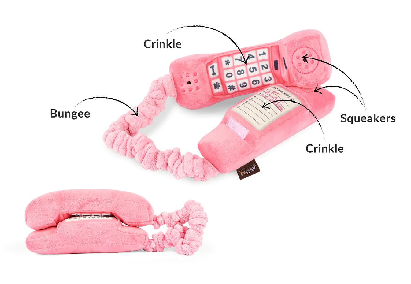 Paw Talk 80s Phone Plush Dog Toy